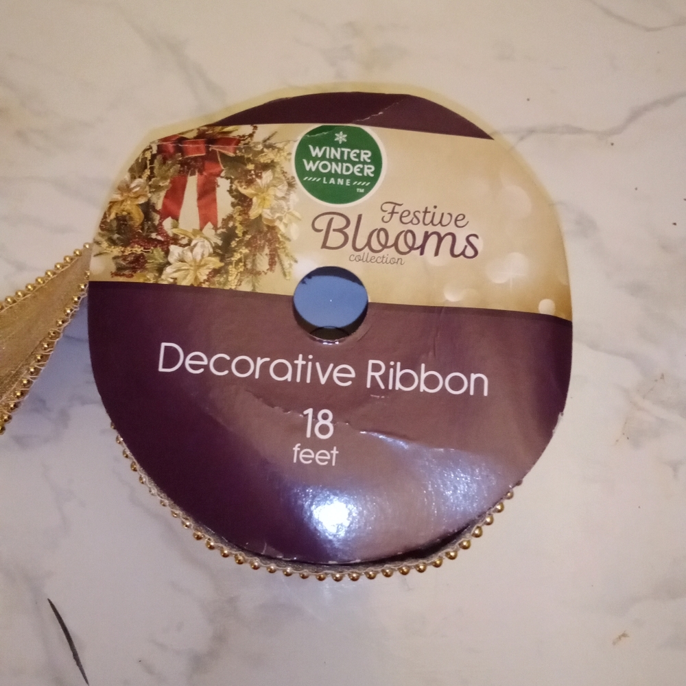 Festive Blooms Decorative Ribbon